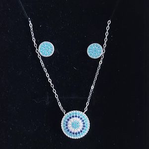 Holiday Offer 🛍️ Blue Eye Silver Set